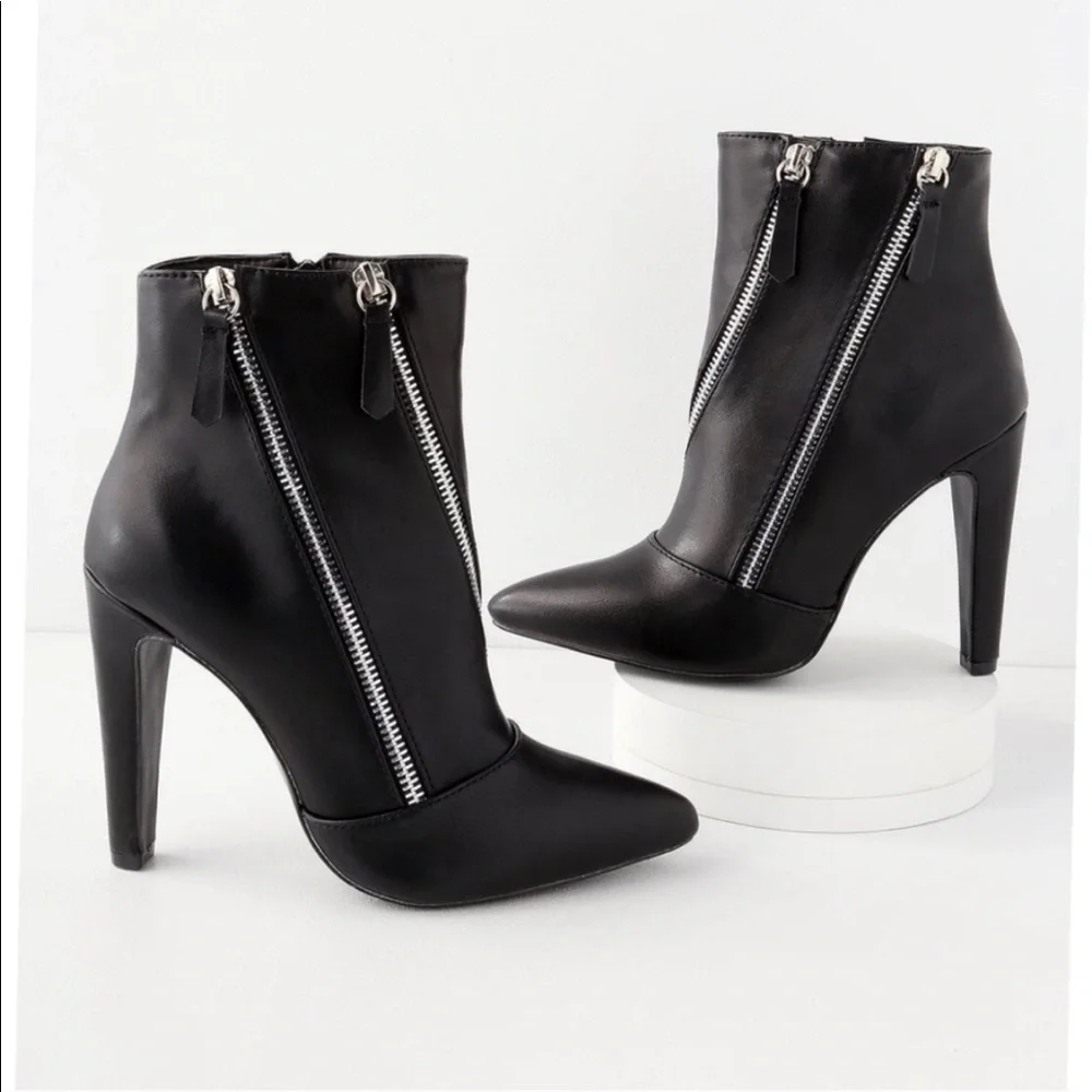 Zipper high heel booties - size 9